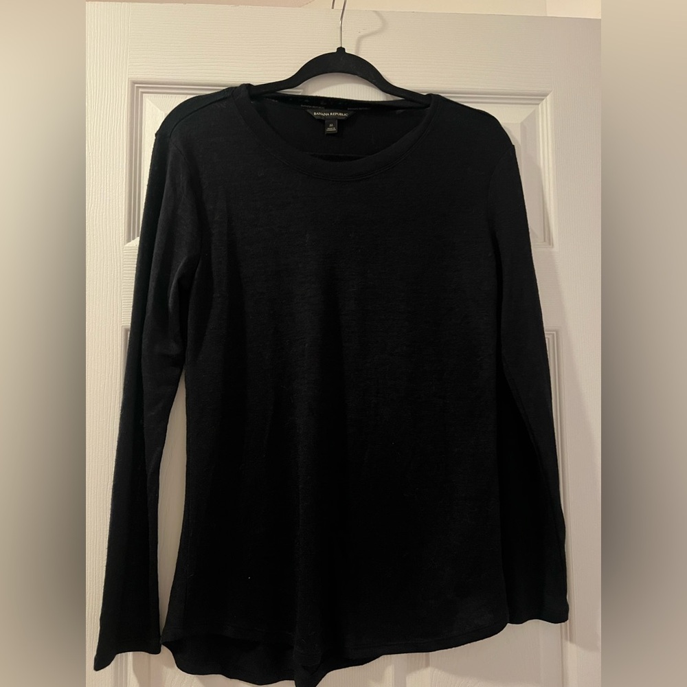 Banana Republic Midnight Black Knit Top size M